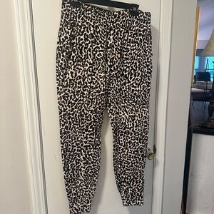 CAbi Black and White Animal Print Joggers